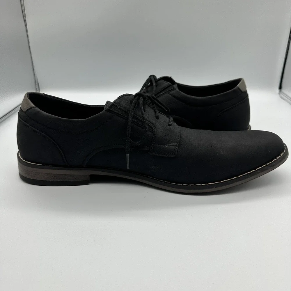 Perry Ellis Portfolio Clover Shoes Mens Size 13 Black‎ Synthetic Derby Dress